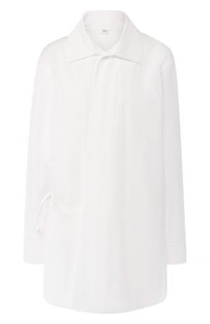 Удлиненная хлопковая блуза Yohji Yamamoto. Цвет: белый