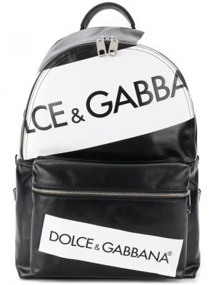 Рюкзак с принтом логотипа Dolce & Gabbana. Цвет: чёрный