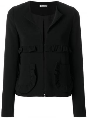 Приталенный пиджак  с рюшами P.A.R.O.S.H.. Цвет: чёрный