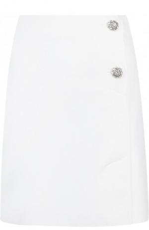 Однотонная мини-юбка с декоративными пуговицами MSGM. Цвет: белый