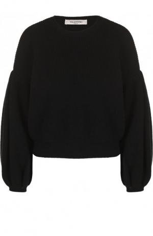 Однотонный пуловер из смеси шерсти и кашемира Valentino. Цвет: черный