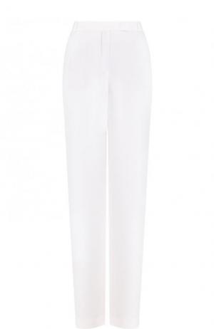 Однотонные расклешенные брюки из шелка Loro Piana. Цвет: белый