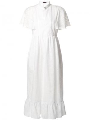 Платье с перфорацией Alexa Chung. Цвет: белый