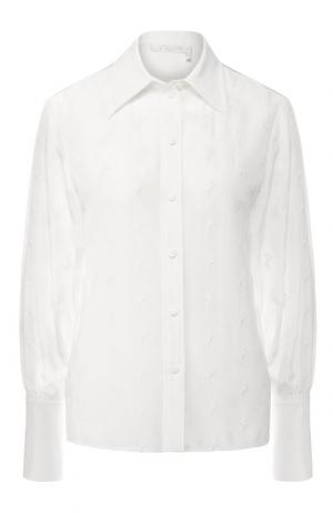 Шелковая блуза с вышитым принтом Chloé. Цвет: кремовый