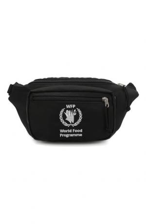 Поясная сумка с вышивкой World Food Programme Balenciaga. Цвет: черный