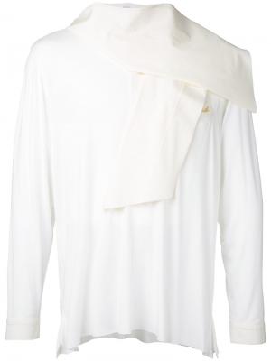 Рубашка с платком Aganovich. Цвет: белый