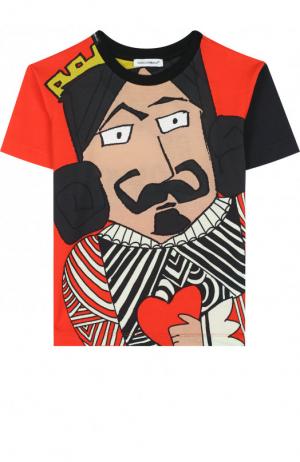 Хлопковая футболка с принтом Dolce & Gabbana. Цвет: красный