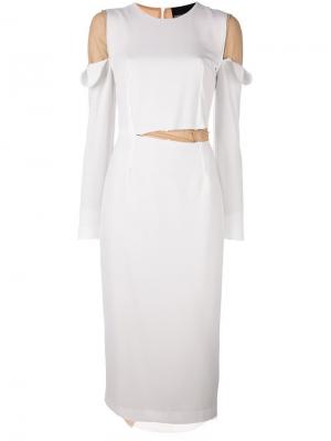 Платье Gillian с длинными рукавами Erika Cavallini. Цвет: белый