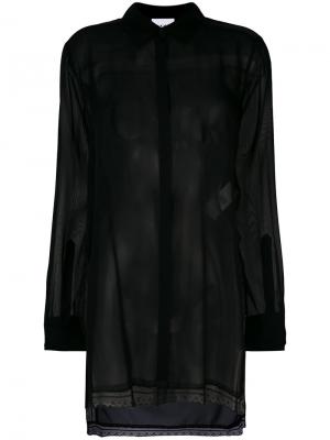 Прозрачная блузка приталенного кроя DKNY. Цвет: чёрный