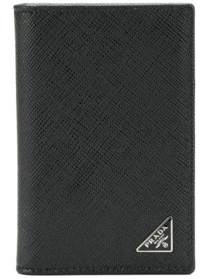 Бумажник с логотипом Prada. Цвет: чёрный