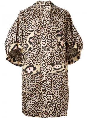 Пальто с леопардовым принтом Givenchy. Цвет: телесный