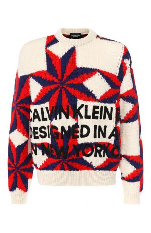 Шерстяной свитер с нашивками CALVIN KLEIN 205W39NYC. Цвет: разноцветный