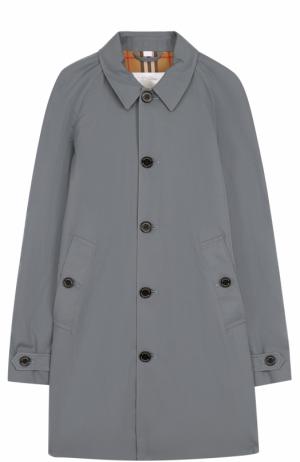 Хлопковое пальто свободного кроя Burberry. Цвет: голубой
