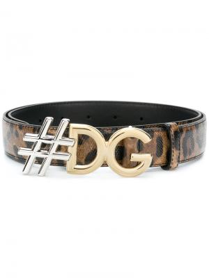 #DG leopard print belt Dolce & Gabbana. Цвет: чёрный