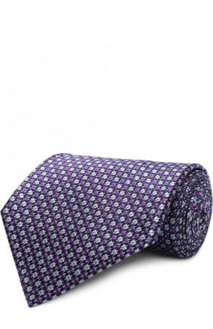 Шелковый галстук с узором Ermenegildo Zegna. Цвет: фиолетовый