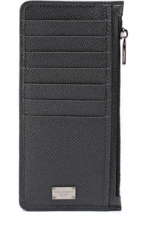 Кожаный футляр для кредитных карт с отделением монет Dolce & Gabbana. Цвет: серый