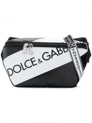 Поясная сумка с логотипом Dolce & Gabbana. Цвет: чёрный