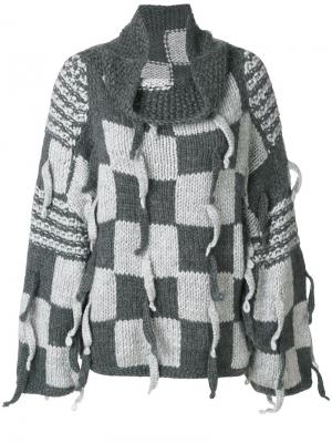 Пуловер в клетку Loewe. Цвет: серый