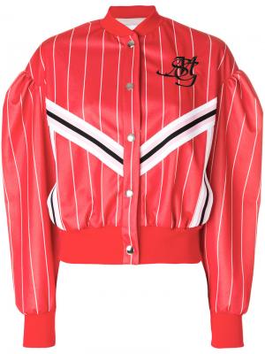 Спортивная куртка с полосками MSGM. Цвет: красный
