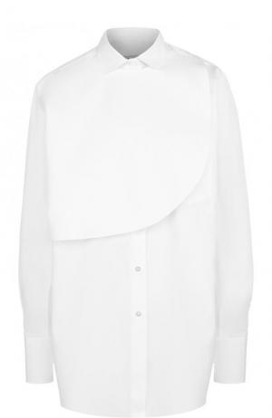 Однотонная хлопковая блуза свободного кроя Valentino. Цвет: белый