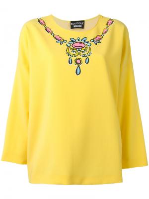 Блузка с принтом колье Boutique Moschino. Цвет: жёлтый и оранжевый