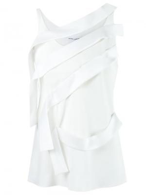 Блузка с ремешками Gloria Coelho. Цвет: белый