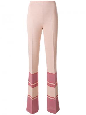 Расклешенные брюки в полоску Miu. Цвет: розовый и фиолетовый