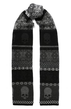 Шерстяной шарф с принтом Gemma. H. Цвет: черный