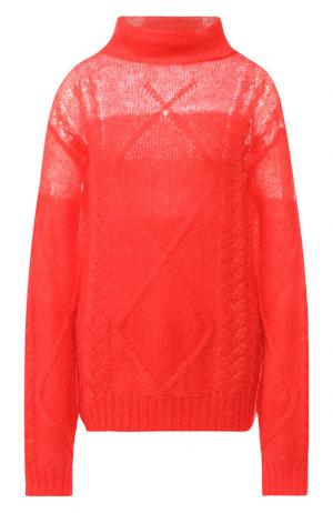 Вязаный пуловер с высоким воротником Maison Margiela. Цвет: красный