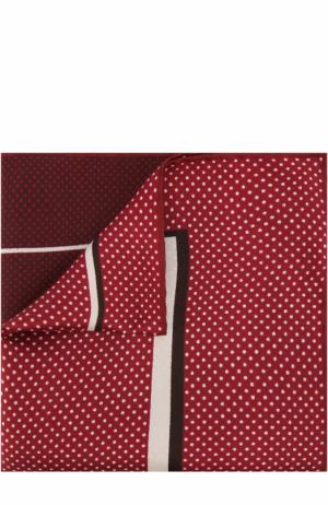 Шелковый платок с принтом Canali. Цвет: бордовый
