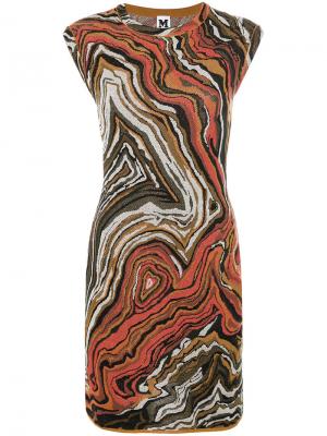 Вязаное платье с абстрактным узором M Missoni. Цвет: коричневый