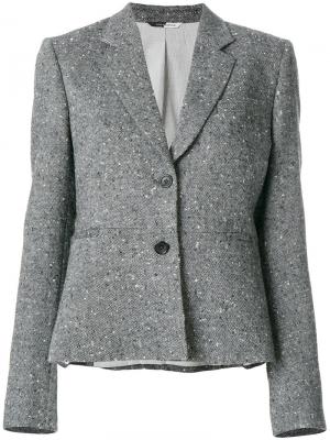 Приталенный пиджак с вышивкой Ps By Paul Smith. Цвет: серый