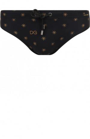 Плавки на кулиске с принтом Dolce & Gabbana. Цвет: черный