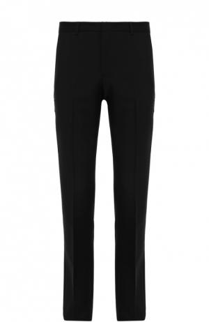 Шерстяные брюки прямого кроя с нашивками Givenchy. Цвет: черный