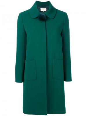 Пальто с помпоном на воротнике  LAutre Chose L'Autre. Цвет: зелёный