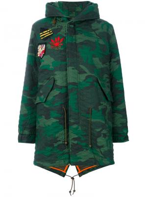Пальто в стиле милитари Mr & Mrs Italy. Цвет: зелёный