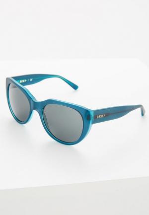 Очки солнцезащитные DKNY. Цвет: синий