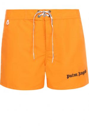 Плавки-шорты с отделкой Palm Angels. Цвет: оранжевый