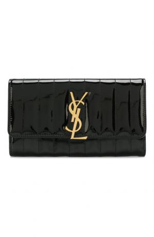 Лакированный кошелек Vicky Saint Laurent. Цвет: черный