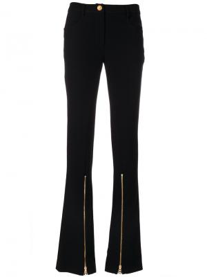 Расклешенные брюки с молниями Boutique Moschino. Цвет: чёрный