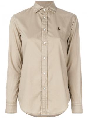 Рубашка с вышитым логотипом Polo Ralph Lauren. Цвет: телесный