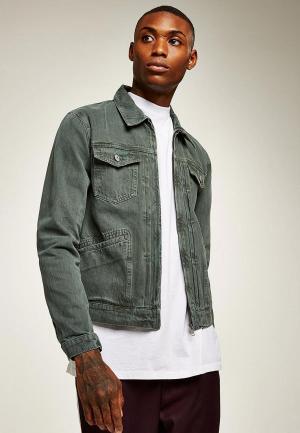 Куртка джинсовая Topman. Цвет: зеленый