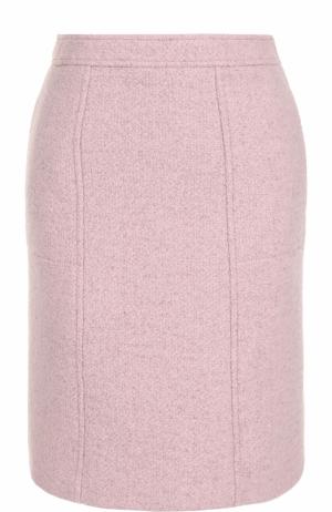 Однотонная шерстяная мини-юбка Paul&Joe. Цвет: розовый