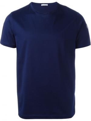Классическая футболка Moncler. Цвет: синий