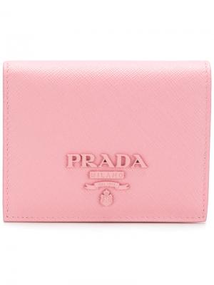 Классический бумажник с логотипом Prada. Цвет: розовый и фиолетовый