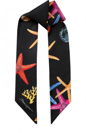 Шелковый шарф-бандо с принтом Dolce & Gabbana. Цвет: черный