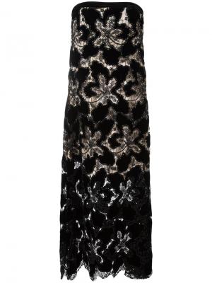 Вечернее платье с цветочным узором Giorgio Armani. Цвет: чёрный