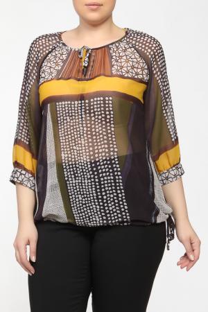 Рубашка-блузка ELENA MIRO. Цвет: коричневый