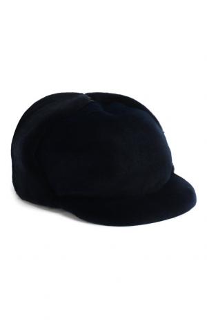 Норковая кепка Бруно FurLand. Цвет: синий