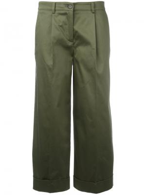 Укороченные брюки прямого кроя P.A.R.O.S.H.. Цвет: зелёный